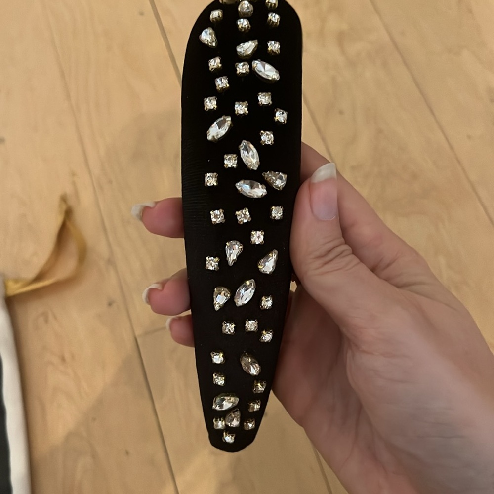 Lele Sadoughi Black and Gold Embellished Headband - Picture 4 of 5